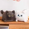 Doldurulmuş peluş hayvanlar 1 adet sevimli beyaz siyah kedi kolye peluş oyuncak yumuşak güzel anime oyuncak karikatür hayvan doldurulmuş bebek kızlar sevgililer günü hediye süsleri r231110
