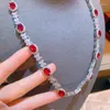 Chains Wholesale European Fine Fashion Woman Girl Mother Party Birthday Wedding Gift Luxury Egg Red Zircon 18KT White Gold Necklace