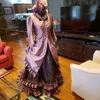 Vintage viktorianische Abendkleider mit langen Ärmeln, rosa und schwarz, Gothic-Abschlussballkleid, quadratischer Ausschnitt, Steampunk, Märchenkorsett, Maskerade, Kleider für besondere Anlässe für Frauen