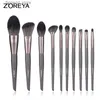 Pinceaux de maquillage Zoreya 10 pièces ensemble de pinceaux de maquillage Kit doux fibre yeux visage pinceau de maquillage outils cosmétiques professionnels boîte de cheveux synthétiques cadeau fard à paupières Q231110