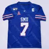 SMU 머스탱 축구 저지 NCAA 대학 Tanner Mordecai Tre Siggers Rashee Rice Phillips Jr. Kerley Wheaton McDaniel Daniels Jr. Burns SLA