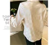 New Women's Blouse Shirts printed full of letters Long Sleeve Vintage Satin surface Button Versatile Base Layer slim fit polos Lapel collar Casual shirts top clothing