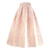 Skirts Spring Korean Women's Elegant Retro Fashion Aesthetics Pink Flower High Waist Long Leather Festival Clothing Valentine's Day