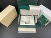 5A dark green watch boxes original wooden fashion gift box for 126610 126613 116500 116506 126710 126660 luxury Rolex watches box card booklet handbag-b