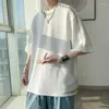 Men's T Shirts 2023 Summer Knitted Elasticity Pullover Men Round Neck Short Sleeve Stretched Fashion Shirt Club Social Streetwear Tops A66