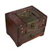 Jewelry Pouches Wooden Box Retro Jewellery Chest With Mirror Classical Case Holder