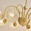 Pendant Lamps American Style Chandelier All Copper Crystal Glass Living Room Lighting Retro Simple Dining Bedroom Home