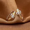 Boucles d'oreilles cerceau deux tons coeur pour femmes 2023 petites oreilles cerceaux plaqué or boucles d'oreilles accessoires coréens mode cristal bijoux KBE093