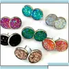 Stud -oorbellen sieraden schattige colorf druzy eardrop oorrang mti kleuren drop levering 2021 xhucb dhcwy