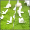 Decorative Flowers Little White Pigeon Model Artificial Mini Ornament Simulated Simulation Bird Decor Desktop Accessories