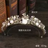 Pinzas para el cabello Color dorado elegante Tiara de boda cristal Floral blanco corona nupcial joyería de aleación accesorios de diamantes de imitación