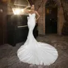 Suknie ślubne Sodigne Mermaid z Bowknot White Satin Lace Bride sukienki ukochane koronki do tyłu vestidos de novia