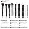 Makeup Brushes DUcare 15 pièces pinceaux de maquillage noir ensemble ombre à paupières poudre fond de teint correcteur pinceau cosmétique maquillage mélange outils de beauté Q231110