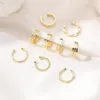 Backs Earrings ZYZQ 1PC Elegant Gold Color Women Ear Clips Punk C-Shape Cross Clip On Circle Cuff Not Pierced Wrap Earcuff