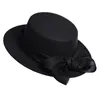 Bérets Chapeau De Feutre Noir Femmes Vintage Fedora Nouveauté Chapeaux Plats Hommes Casquette