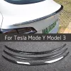 Para Tesla Model 3 Model Y 2017-2023 alerón trasero de fibra de carbono real, aletas traseras, accesorios exteriores