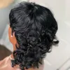 Curto Encaracolado Pixie Cut Peruca peruana Remy perucas de cabelo humano para mulheres negras 150% sem cola peruca feita à máquina frete grátis