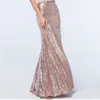 Faldas Merma de lentejuelas de oro rosa para mujeres para mujeres Adultos High End personalizados con cremallera longitudes de piso larga Saia Faldas 230410