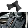 Seat Cushions 2Pcs Car Neck Pillows Both Side PU Leather Ventilation Pack Headrest For Head Pain Relief Filled Fiber Universal Pillow