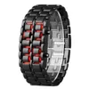 Orologio da uomo di moda Orologi da uomo Orologio da polso digitale full metal LED rosso Samurai per uomo Ragazzo Sport Orologi semplici relogio masculino1266K