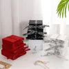 Schmuckbeutel 10 Stück Karton Flip Top Organizer Box mit Band Buchform Halskette Ohrringe Armband Ring Verpackung Geschenk