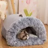 kennels pens Winter Plush Cat Bed Large Size Dog Kennel Warm Cat House Villa Comfort Kitten Nest Closed Cats Home Puppy Sleep Mat 231109