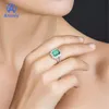 Cluster-Ringe Anmiy High-End-eingelegter Zirkon Lange quadratische Farbe Offener modischer Live-Ring-Schmuck für Damen