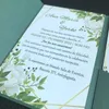 Karty pozdrowienia 50 zestawów Dark Green Tri Fold Pocket Pocket Wedding Zaproszenie Karta Druku