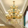 Chandeliers Nordic Style Ceramic Crystal LED Chandelier For Living Room Lobby Large Luxury Cristal Lighting Fixtures Decor Hanging Lights