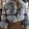 Pelliccia sintetica da donna maomaokong grigio cappotto da donna in vera pelliccia giacca invernale naturale parka donna 231109