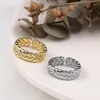 Pierścienie klastra Moda klasyczny liść drzewa złota Pierścień plastowany 2023 Projektowanie osobowości mężczyźni kobiety regulowane do biżuterii imprezowej