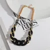 Kedjor Ankomstharts Akryl Choker Halsband för kvinnor Big Chunky Chain Pendant 2023 Fashion Creative Design Jewelry
