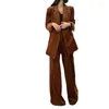 Women's Two Piece Pants Autumn British Style Velvet Short Suit Jacket Wide Leg Set Retro Casual Solid Color Pant Two-piece