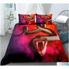 Ensembles de literie Ensemble de style serpent 3D pour chambre à coucher Couette douce Couvre-lit Linge de lit Couette et taie d'oreiller confortables 221208 Dro Homefavor Dhybc