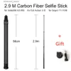 Selfie monopés 2.9m super longo fibra de carbono invisível selfie vara para insta360 x3/ação 3/gopro 11 câmera selfie vara q231109