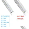 Tubes LED 144W T8 Tube LED Tubes LED intégrés Lumière en forme de V Remplacer l'éclairage fluorescent Refroidisseur Porte Garage Boutique Lumières Drop Deliv Dhfqp