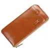 財布オリジナルメンズウォレットビジネスソフトレザークラッチ財布男性用ウルトラスリムジッパーカードホルダーとハスプ電話バッグ