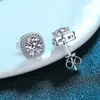 Boucles d'oreilles en argent S925, Mini ensemble de clous d'oreilles princesse, poche carrée, diamant Moissant, un Carat, bijoux, vente en gros