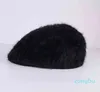 Béret en fourrure de lapin kangourou Angora Ins, chapeau Hyuna du même Style Kangol, chapeau avant pour hommes et femmes, chapeau chaud d'hiver