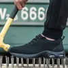 Sapatos de segurança sapatos de trabalho de almofada de ar para homens anti-esmagamento de aço de punção de punção Sapatos de segurança de segurança tênis calçados masculinos 231110