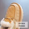 Boots Size 26-36 Girls Soft Ankle Boots Winter Kids Warm Fur Shoes For Girl Moccasins Loafers Waterproof Boys Anti-slip Snow Boots 231109