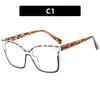 Large Frame Cat Eye Plain Glasses Tr Anti Blue Ray Cool Contrast Color Trendy For