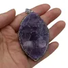 Charms Natural Stone Amethysts Bud Charm Pendant Horse Eye Shape för smycken som gör DIY Kvinnor Armband Halsband Tillbehör 40x70mm