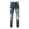 Jeans pour hommes trou bleu clair bleu gris foncé marque italienne pantalon pour hommes