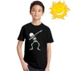 T-shirts Glow In Darkness Dabbing Skull Cool T Shirt for Kids Boys Girls Summer T-shirt Children Hip Hop Rock Tshirt Toddler Baby Top Tee 230410