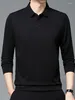 Men's Polos Cotton Men Long Sleeve Polo T Shirt Dad Turn-Down Collar Loose Casual Tees Shirts Work Wear Spring Autumn 2023