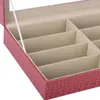 Jewelry Pouches SZanbana Red 8-Slot Faux Leather Eyeglasses Storage And Sunglass Glasses Display Case Organizer Collector Box