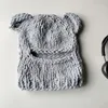 Berretti Beanie/Teschio Orecchie da orso Passamontagna all'uncinetto Donna Catena fatta a mano Cerchio Cappello lavorato a maglia Maschera di ciniglia per feste di moda Protezione calda per le orecchie Skullies Cap 231109