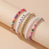 Braccialetti con ciondoli Set di braccialetti multicolori con perline etniche bohémien per le donne Lettere di moda Perline fatte a mano per coppie Gioielli Boho