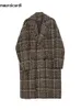 Herren Wollmischungen Mauroicardi Herbst Winter Lose Bunte Stilvolle Warme Tweed Wollmantel Männer Zweireiher Coole Luxus Designer Kleidung 231109